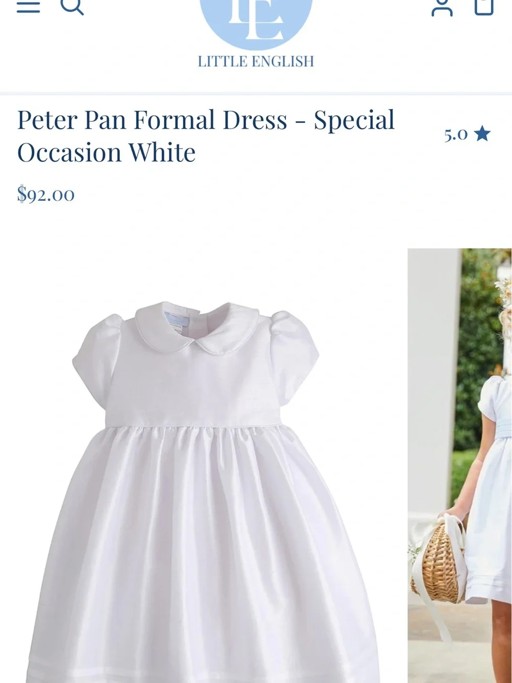 Little English White Peter Pan Collar Special-Occasion Dress